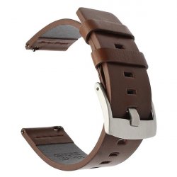 watch strap leather basic - dark brown