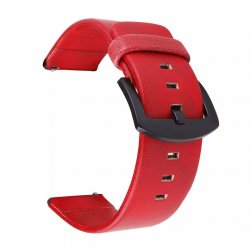 Watch strap leather basic - Red PVD