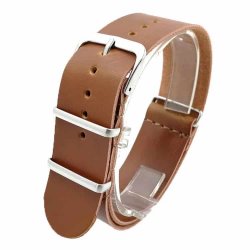 Nato watch strap Leather - light brown