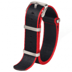 Nato watch strap Rugged - Hell - Black and red