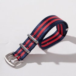 seatbelt NATO watch strap - Blue and red