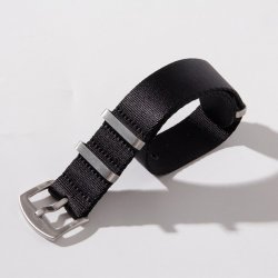 Seatbelt nato watch strap - black